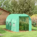 Outsunny Sprinkler System Polytunnel Greenhouse, 3 x 2m, Green - 2