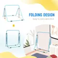 HOMCOM Kids Gymnastic Bar, with Adjustable Height, Foldable Horizontal Bars - Light Blue - 6