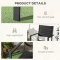 Outsunny Set of Two Aluminium Stacking Garden Chairs - Black - 6