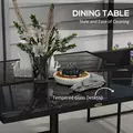 Outsunny 5 Piece Garden Dining Set with Breathable Mesh Seat, Adjustable Backrest, Tempered Glass Table Top for Patio, Black - 5