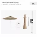 Outsunny 3m Parasol, with Solar-Powered LED Lights - Khaki - 7