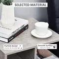 HOMCOM Side Table, 3 Tier End Table with Open Storage Shelves for Living Room, Bedroom, Set of 2, Cement Colour - 5