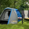 Outsunny Two-Man Dome Tent, with Front Porch and Accessories - Blue/Grey - 9