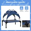 PawHut Cooling Raised Pet Bed w/ Washable Breathable Mesh, for Mini Small Dogs, 61 x 46 x 63cm - Dark Blue - 5