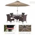 Outsunny 3m Parasol, with Solar-Powered LED Lights - Khaki - 8