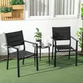 Outsunny Set of Two Aluminium Stacking Garden Chairs - Black - 2
