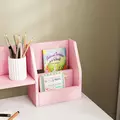 ZONEKIZ Two-Piece Kids Desk and Chair Set with Storage, for Ages 5-8 Years - Pink - 8