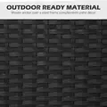 Outsunny Five-Piece Garden Dining Set, with Rattan Seat Chairs and Cushions - Black - 7