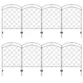 Outsunny Decorative Garden Fencing, 43in x 11.4ft Outdoor Picket Fence Panels, 8PCs Rustproof Steel Wire Landscape Flower Bed Border Edging Animal Barrier, Black - 1