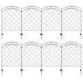 Outsunny Decorative Garden Fencing, 43in x 11.4ft Outdoor Picket Fence Panels, 8PCs Rustproof Steel Wire Landscape Flower Bed Border Edging Animal Barrier, Swirls - 1