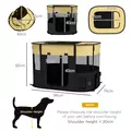 PawHut Foldable Dog Pen with Storage Bag for Indoor/Outdoor Use, Portable Pet playpen, with Ground Stakes - Yellow - 3