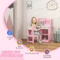 ZONEKIZ Two-Piece Kids Desk and Chair Set with Storage, for Ages 5-8 Years - Pink - 6