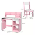 ZONEKIZ Two-Piece Kids Desk and Chair Set with Storage, for Ages 5-8 Years - Pink - 3