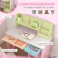 ZONEKIZ Two-Piece Kids Desk and Chair Set with Storage, for Ages 5-8 Years - Pink - 4