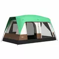 Outsunny Six-Man Camping Tent, with Small Rainfly and Accessories - Green - 1