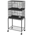 PawHut Two-Tier Bird Cage on Wheels, with Stand, for Small Birds - 1
