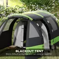 Outsunny Four Man, Two Room Blackout Tent, with Accessories - Black - 5
