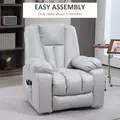 HOMCOM Leathaire Eight Massage Point Armchair, with Reclining Back - Light Grey - 9