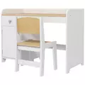 ZONEKIZ Kids Desk and Chair Set for 3-6 Years with Storage Drawer, Study Table and Chair for Children - White - 1