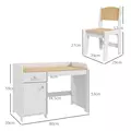 ZONEKIZ Kids Desk and Chair Set for 3-6 Years with Storage Drawer, Study Table and Chair for Children - White - 3