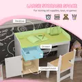 ZONEKIZ Kids Desk and Chair Set for 3-6 Years with Storage Drawer, Study Table and Chair for Children - White - 4