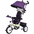 HOMCOM 6 in 1 Kids Trike Push Bike w/ Push Handle, Canopy, 5-point Safety Belt, Storage, Footrest, Brake, for 1-5 Years, Purple - 1