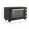 HOMCOM 16L Mini 1400W Countertop Oven - Black - 3
