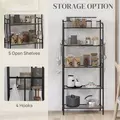 HOMCOM Five-Tier Steel Frame Kitchen Shelving Unit - Black - 4