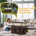 PawHut Foldable Dog Pen with Storage Bag for Indoor/Outdoor Use, Portable Pet playpen, with Ground Stakes - Brown - 7