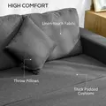 HOMCOM 3 Seater Sofa Bed with Storage, Delivered to Your Home for Free, Dark Grey - 5