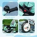 HOMCOM 6 in 1 Kids Trike Push Bike w/ Push Handle, Canopy, 5-point Safety Belt, Storage, Footrest, Brake, for 1-5 Years, Green - 4