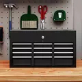 HOMCOM Steel Six Drawer Tool Storage Carry Chest, with Lock and Keys - Black - 7