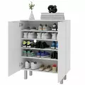 HOMCOM Five-Shelf Shoe Storage Cupboard - White - 1