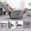 HOMCOM Velvet-Feel Electric Lift-and-Recline Massage Armchair, with Remote - Grey - 9