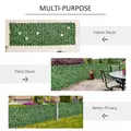 Outsunny 2-Piece Artificial Leaf Hedge Screen Privacy Fence Panel for Garden Outdoor Indoor Decor, Dark Green, 3M x 1M - 5