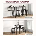 HOMCOM 6-Piece Bar Table Set, Counter Height Kitchen Dining Set with 2 High Tables & 4 Stools, Space Saving Compact Bar Furniture for Small Kitchens and Flats, Multiple Arrangements, Rustic Brown - 6