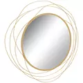 HOMCOM Abstract Metal Wire Wall Mirror, with Accessories - Gold Tone - 1