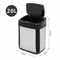 HOMCOM 20L LUXURY Automatic Sensor Dustbin Kitchen Waste Bin Rubbish Trashcan Auto Dustbin Stainless Steel with Bucket 33*25*42.5CM - 3