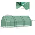 Outsunny Mini Small Greenhouse with Steel Frame & PE Cover & Zipped Window Poly tunnel Steeple for Plants Vegetables, 270 x 90 x 90 cm, Green - 3