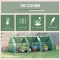 Outsunny Mini Small Greenhouse with Steel Frame & PE Cover & Zipped Window Poly tunnel Steeple for Plants Vegetables, 270 x 90 x 90 cm, Green - 4
