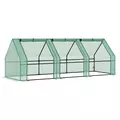 Outsunny Mini Small Greenhouse with Steel Frame & PE Cover & Zipped Window Poly tunnel Steeple for Plants Vegetables, 270 x 90 x 90 cm, Green - 1