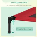 PawHut Raised Dog Bed Cat Elevated Lifted Portable Camping w/ Metal Frame Black and Red (Medium) - 5