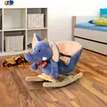 HOMCOM Children Rocking Seat with Sound, Elephant-Blue/Beige - 2