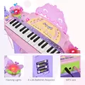 HOMCOM 32 Keys Kids Mini Electronic Keyboard Musical Instrument Educational Game Toy Children Grand Piano Stool Micropho - 5