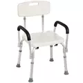 HOMCOM Adjustable Shower Chair, Shower Seat, Portable Medical Stool with Adjustable Back and Armrest for Mobility - 1