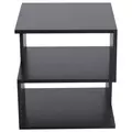 HOMCOM Side Table, Square Coffee Table, Modern End Table with 2 Tier Storage Shelves for Living Room, Bedroom, Black - 8