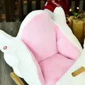 HOMCOM Kids Rocking Horse Plush Ride On Swan Toy w/ Safety Seat for Toddler 18 Months +, White and Pink - 9