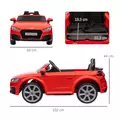 HOMCOM Kids Licensed Audi TT Ride-On Car 12V Battery w/ Remote Suspension Headlights and MP3 Player 3km/h Red - 3