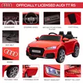 HOMCOM Kids Licensed Audi TT Ride-On Car 12V Battery w/ Remote Suspension Headlights and MP3 Player 3km/h Red - 4
