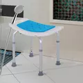 HOMCOM Shower Chair, Adjustable Height Shower Stool with Aluminium Frame and Non-Slip Feet, Bathtub Stool Seat for Elderly Disabled Handicap, Blue - 7